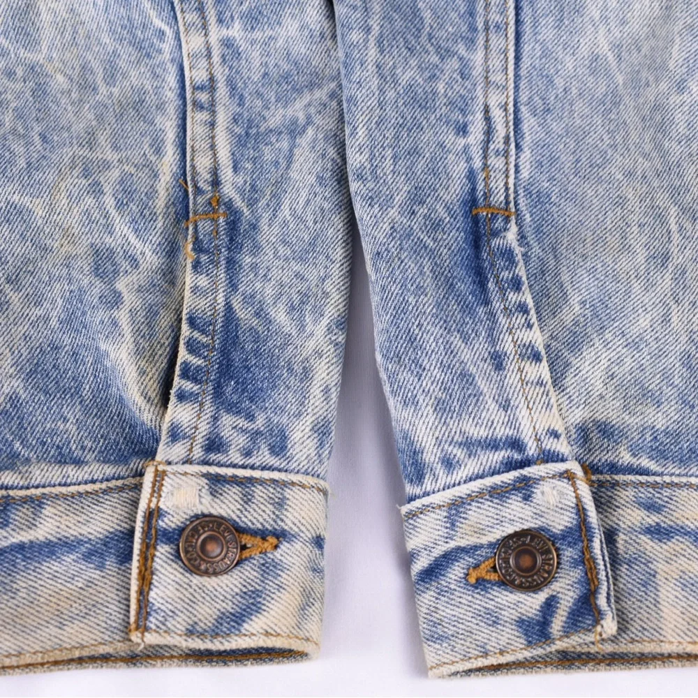 Vintage Levi’s Acid Wash Denim Trucker Jacket Made in USA L - Picture 6 of 14